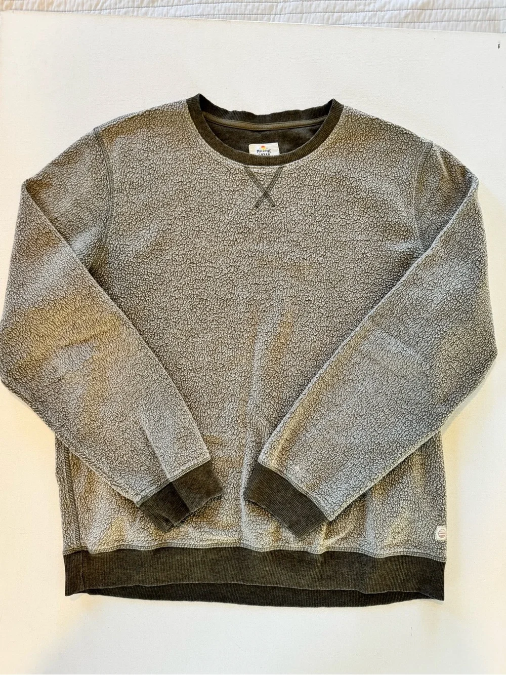 Marine Layer Fleece Out Crew Sweatshirt Men’s XL Muted Green